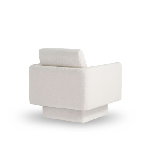 360° Modern Swivel Accent Chair Round Armchair, Thick Padded Single Lounge Sofa Upholstered Comfy - Cream