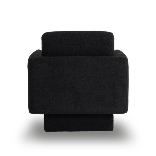 360° Modern Swivel Accent Chair Round Armchair, Thick Padded Single Lounge Sofa Upholstered Comfy - Black