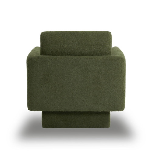 360° Modern Swivel Accent Chairs Round Armchair, Thick Padded Lounge Sofa Upholstered Comfy (Set of 2) - Green
