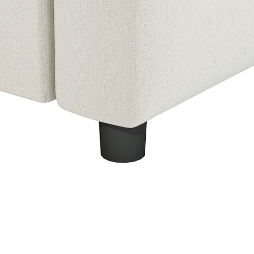 Modular Sectional Reversible U Shaped Couch Set, Free Combination Minimalist Style Oversized 8 Seat Convertible Sofa - Cream