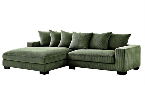 Luxe - Oversized 2 Piece Left Facing Sectional Couches For Living Room, L Shaped Sofa With Chaise - Dark Green