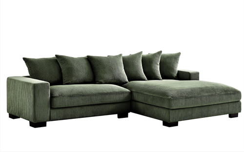 Luxe - Oversized 2 Piece Right Facing Sectional Couches For Living Room, L Shaped Sofa With Chaise - Dark Green