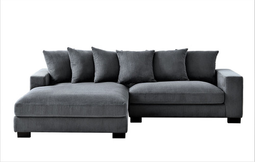 Luxe - Oversized 2 Piece Left Facing Sectional Couches For Living Room, L Shaped Sofa With Chaise - Dark Gray