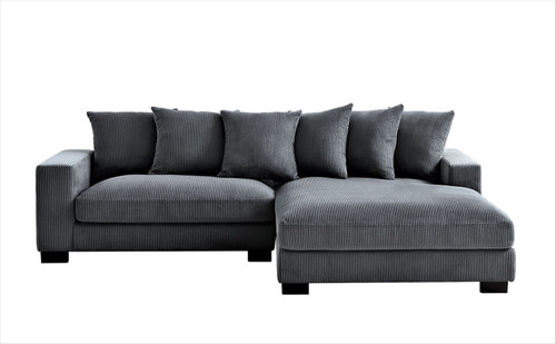 Luxe - Oversized 2 Piece Right Facing Sectional Couches For Living Room, L Shaped Sofa With Chaise - Dark Gray