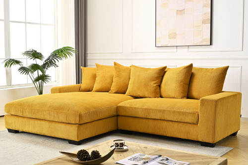 Luxe - Oversized 2 Piece Left Facing Sectional Couches For Living Room, L Shaped Sofa With Chaise - Ginger