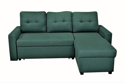 Convertible L Shaped Sectional Sleeper Sofa Bed, Saving Pull Out Couch - Teal