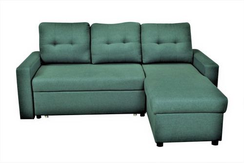 Convertible L Shaped Sectional Sleeper Sofa Bed, Saving Pull Out Couch - Teal