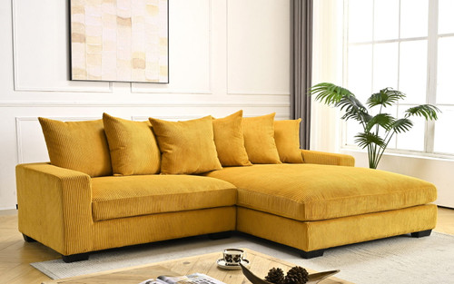 Luxe - Oversized 2 Piece Right Facing Sectional Couches For Living Room, L Shaped Sofa With Chaise - Ginger