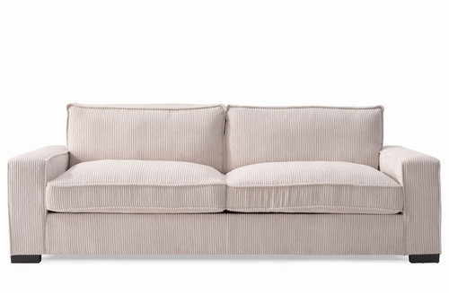Luxe - Corduroy Sofa With Sleek Design, Spacious And Comfortable 3 Seater Couch - Beige