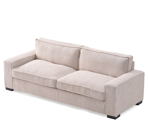 Luxe - Corduroy Sofa With Sleek Design, Spacious And Comfortable 3 Seater Couch - Beige
