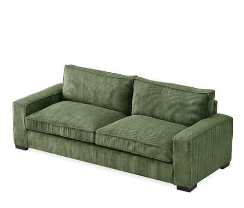 Luxe - Corduroy Sofa With Sleek Design, Spacious And Comfortable 3 Seater Couch - Green