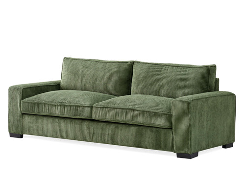 Luxe - Corduroy Sofa With Sleek Design, Spacious And Comfortable 3 Seater Couch - Green