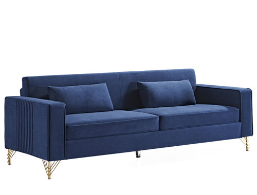 Aesthetic Sofas For Living Room, 3 Seater Couch With Classic Modern Appeal And Luxurious Soft Comfort, Easy To Maintain - Blue