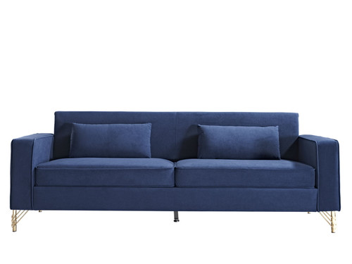 Aesthetic Sofas For Living Room, 3 Seater Couch With Classic Modern Appeal And Luxurious Soft Comfort, Easy To Maintain - Blue