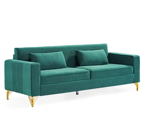 Aesthetic Sofas For Living Room, 3 Seater Couch With Classic Modern Appeal And Luxurious Soft Comfort, Easy To Maintain - Green