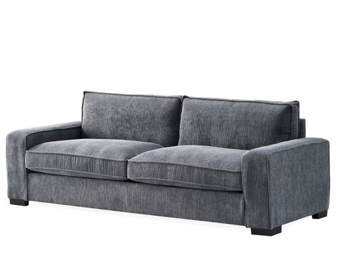 Luxe - Corduroy Sofa With Sleek Design, Spacious And Comfortable 3 Seater Couch - Gray