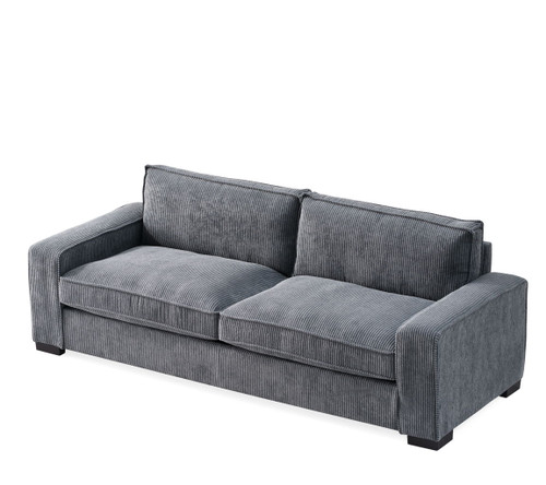 Luxe - Corduroy Sofa With Sleek Design, Spacious And Comfortable 3 Seater Couch - Gray