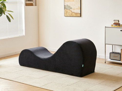 Solace - Chaise Lounge Chair Relaxation, Ergonomic Design With Soft Yet Firm High Density Foam Core, Removable Machinewashable Cover - Black