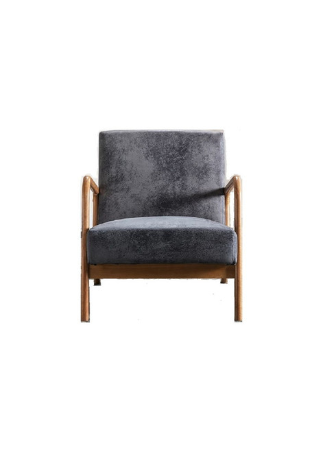 Classic Mid-Century Modern Accent Chairs, Open Framed Armchair With Cushioning, - Light Gray