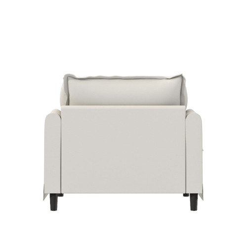 Oversized Single Seat Sofa Module For Modular Sectional Wide Seat, Armchair With Pillows Modern Upholstered Comfy Single Couch Lounge - Beige