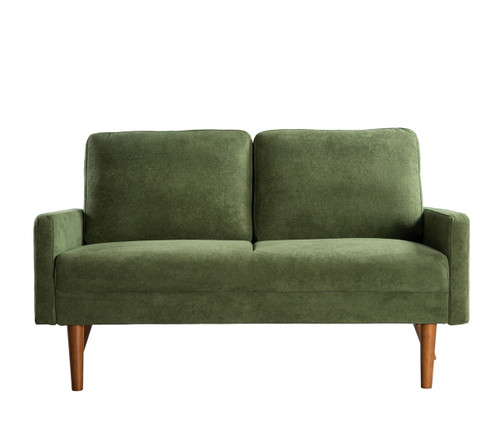 Loveseat Sofa, European Style With Sleek Design, Modern & Vintage Flair, Upholstered 2 Seater Couch, - Green