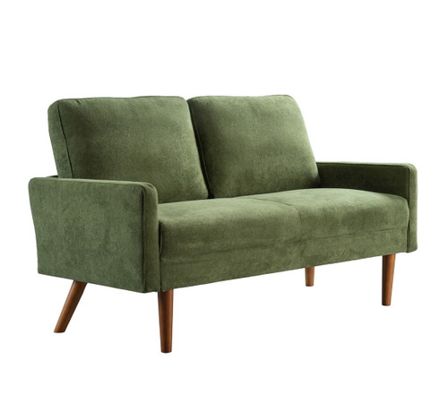 Loveseat Sofa, European Style With Sleek Design, Modern & Vintage Flair, Upholstered 2 Seater Couch, - Green
