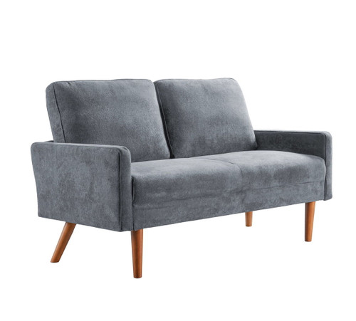 Loveseat Sofa, European Style With Sleek Design, Modern & Vintage Flair, Upholstered 2 Seater Couch - Gray