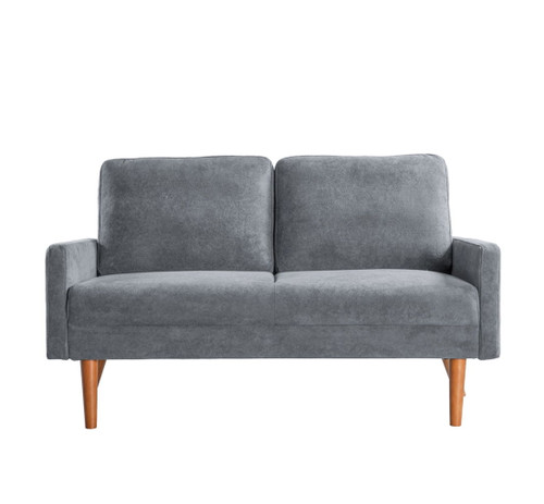 Loveseat Sofa, European Style With Sleek Design, Modern & Vintage Flair, Upholstered 2 Seater Couch - Gray