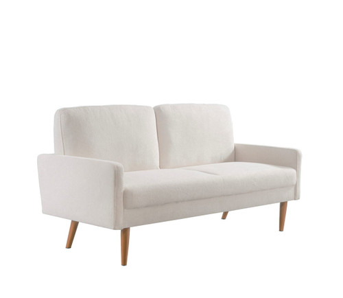 Sofa, European Style With Sleek Design, Modern & Vintage Flair, Upholstered 3 Seater Couch - Ivory