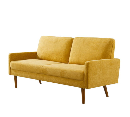 Sofa, European Style With Sleek Design, Modern & Vintage Flair, Upholstered 3 Seater Couch - Mustard Yellow