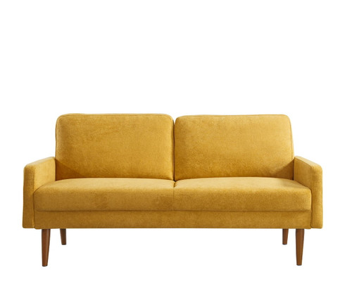 Sofa, European Style With Sleek Design, Modern & Vintage Flair, Upholstered 3 Seater Couch - Mustard Yellow