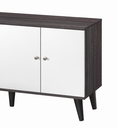 Amidon - TV Stand For Tvs Up To 47.3", With 2 Storage Shelves & 1 Cabinet, Modern Entertainment Centre For TV In Living Room - Dark Gray / White