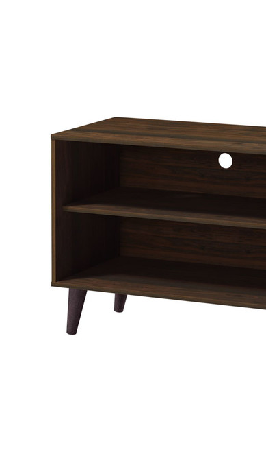 Amidon - TV Stand For TV's Up To 63", With 2 Storage Shelves & 1 Cabinet, Modern Entertainment Centre For TV In Living Room - White / Walnut