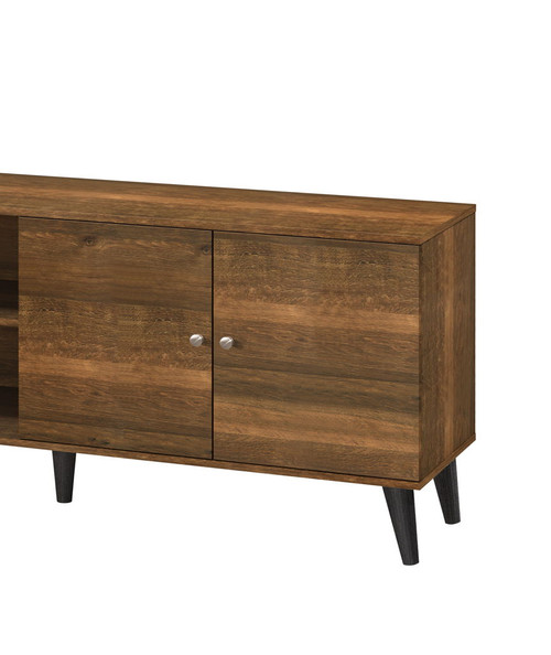 Amidon - TV Stand For TV's Up To 63", With 2 Storage Shelves & 1 Cabinet, Modern Entertainment Centre For TV In Living Room - Brown
