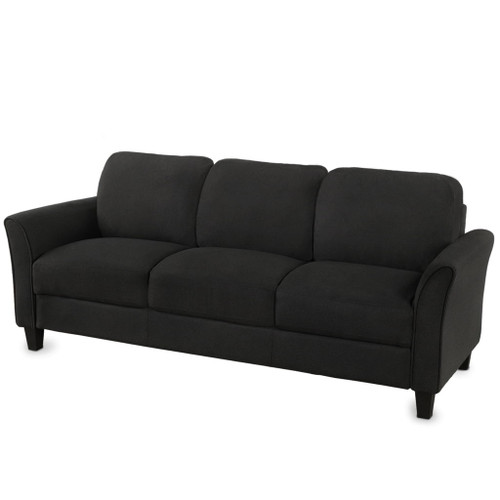 3 Seat Sofa Living Room Sofa - Black