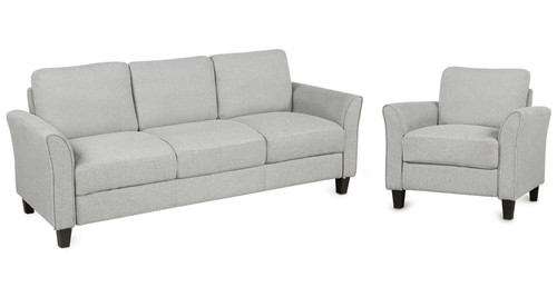 Living Room Furniture Chair And 3 Seat Sofa - Light Gray