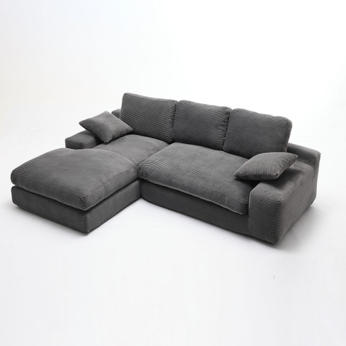 Modern Minimalist Modular Sectional Sofa Set, Upholstered Sleeper Couch - Gray