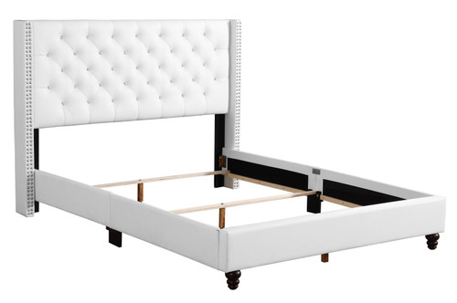 Full Upholstered Bed - White