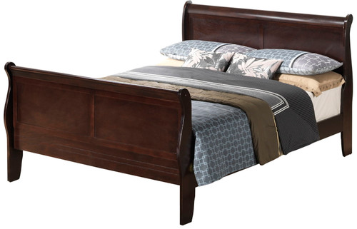 Queen Bed Panel Sleigh - Cappuccino