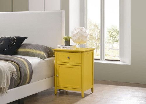 Chic Transitional Nightstand - Yellow