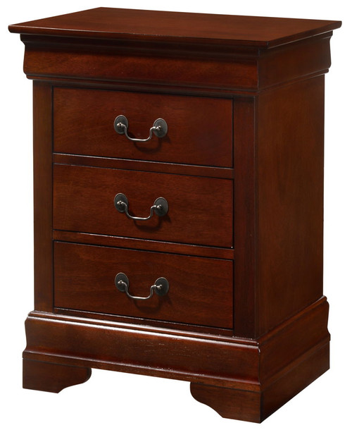 Louis Phillipe - 3 Drawer Nightstand - Cherry