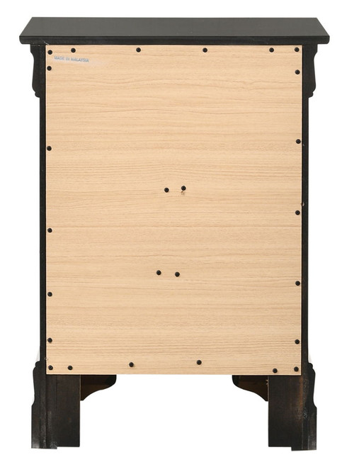 Louis Phillipe - 3 Drawer Nightstand - Black