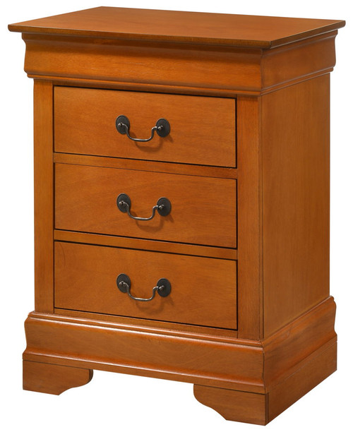 Louis Phillipe - 3 Drawer Nightstand - Oak