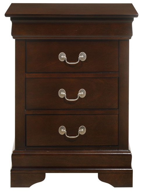 Louis Phillipe - 3 Drawer Nightstand - Cappuccino