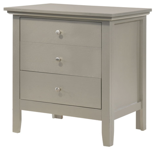 3 Drawer Nightstand - Silver Champagne