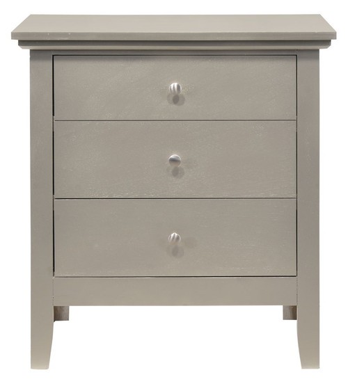 3 Drawer Nightstand - Silver Champagne