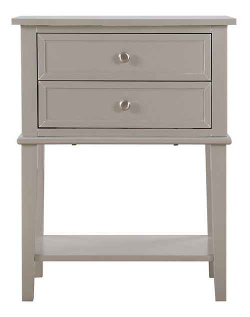 Vibrant Contemporary Nightstand - Silver Champagne