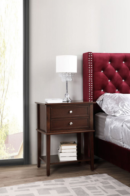 Newton - Stylish Contemporary Nightstand - Cappuccino