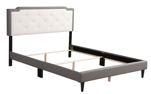 Deb - Twin Bed - Light Gray / White