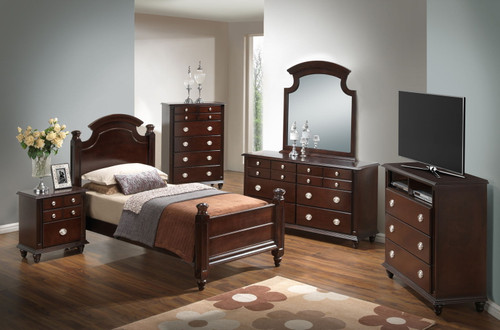 Twin Bed Elegant Traditional - Cappuccino